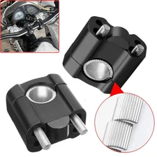 HandleBar Fat Bar Mount Clamps Risers Adaptor 7/8" to 1 1/8" Dirt Pit Bike Black
