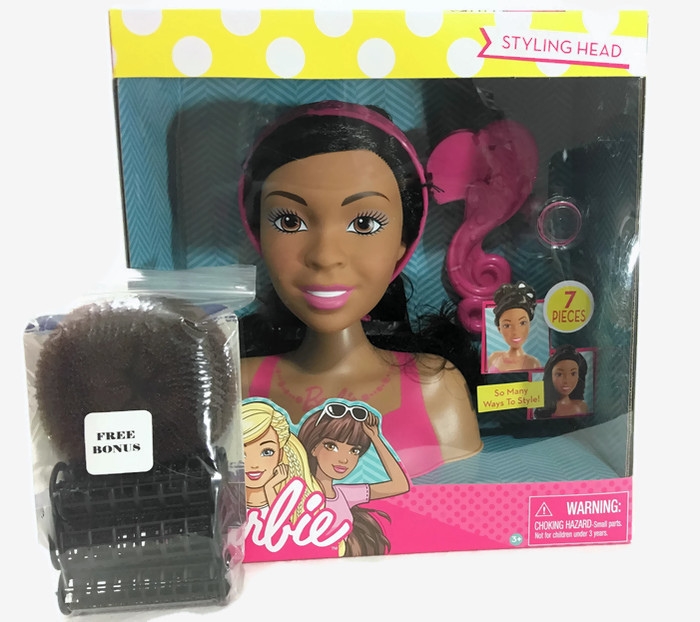 african american hair styling doll head