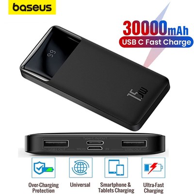 Baseus Powerbank 30000mAh Schnell Ladegerät 20W Quick Charge Ladegeräte QC3.0