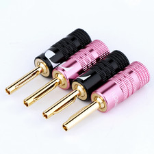 8 Pcs 24K Gold Plated Banana Connector Plug for Speaker Cable DIY