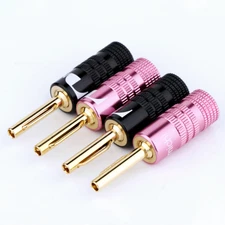Nakamichi 8Pcs 24K Gold Plated Banana Connector Plugs for Speaker Cable Wire DIY