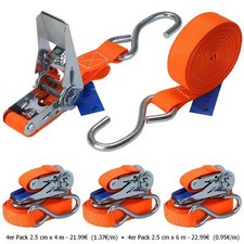 Spanngurt mit Ratsche Haken 4er Set Zurrgurt Ratschengurt 4 m oder 6 m