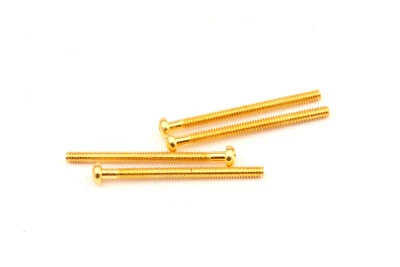 LUTHIERPARTS Humbucker Height Adj. Mountig Screws #3-48x32 Gold Plated Qty4