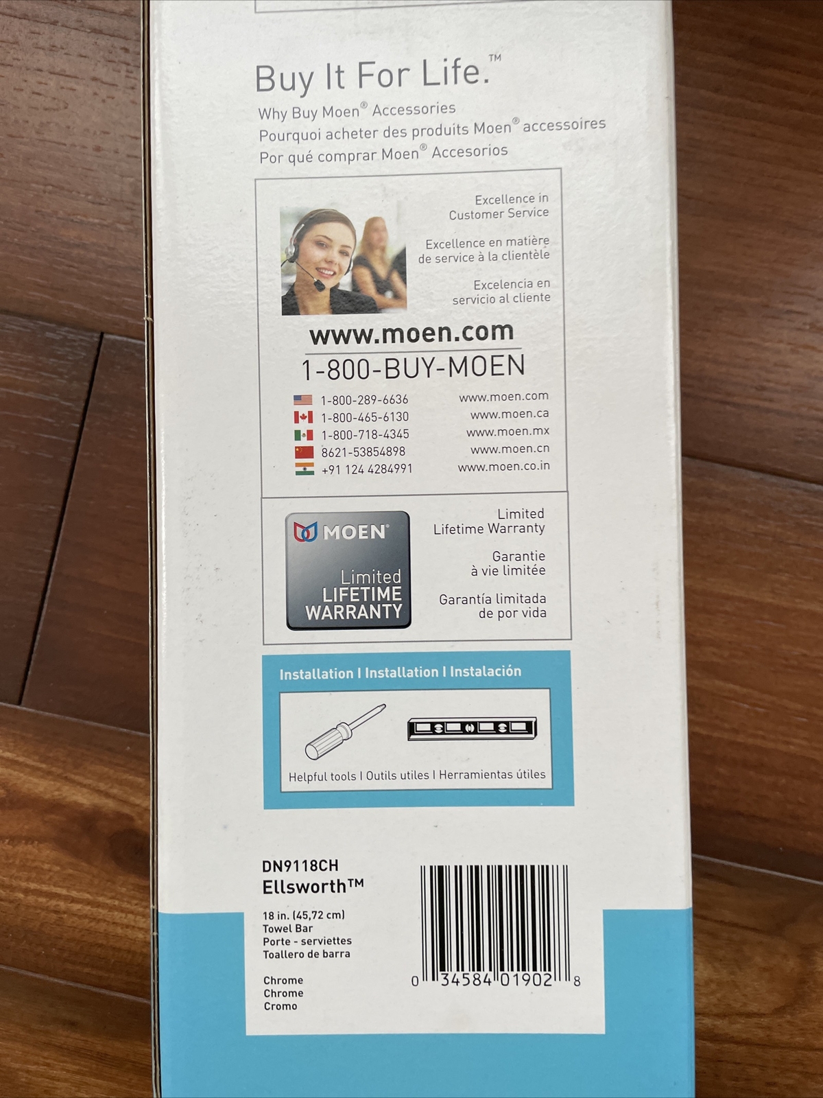 Moen Ellsworth 18 Inch Towel Bar - Chrome - DN9118CH- New free shipping