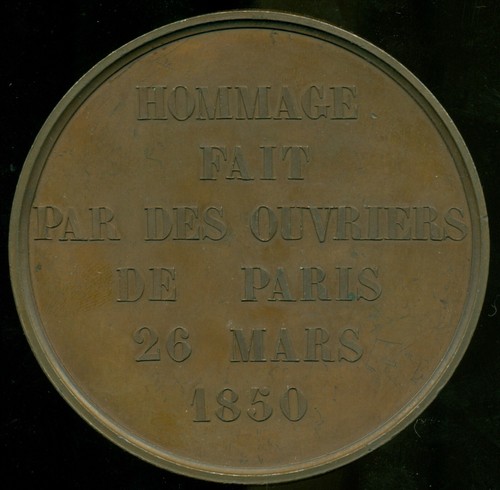HOMENAJE A DE LA ROCHEJAQUELEIN DIPUTE DU MORBIHAN 1850 MEDALLA MASIVA FRANCIA - Imagen 2 de 2