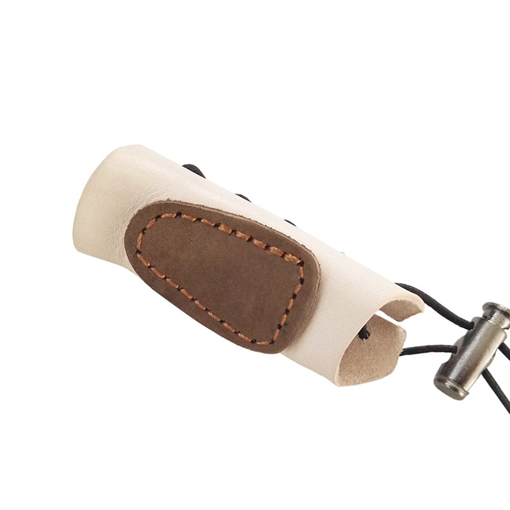 Bogenschießen Fingerschutz Aus Rindsleder - 3-Finger Handschuh Für Rechtshänder
