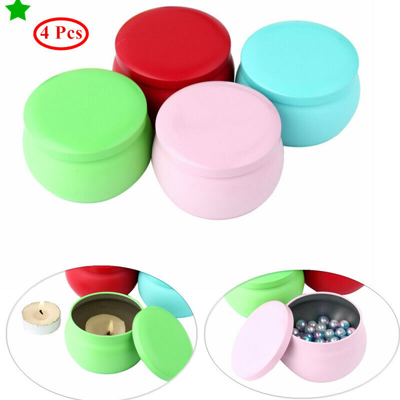 4Pcs Sturdy Tinplate Drum Case Candy Candle Award Milwaukee Mall Tea Container Ti Box