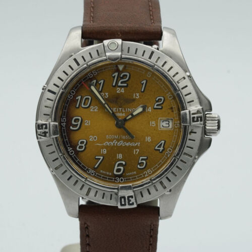Breitling Colt Ocean Quartz Men's Watch 38MM Steel A64350 Gold Zf Quartz BR149 - Picture 1 of 9