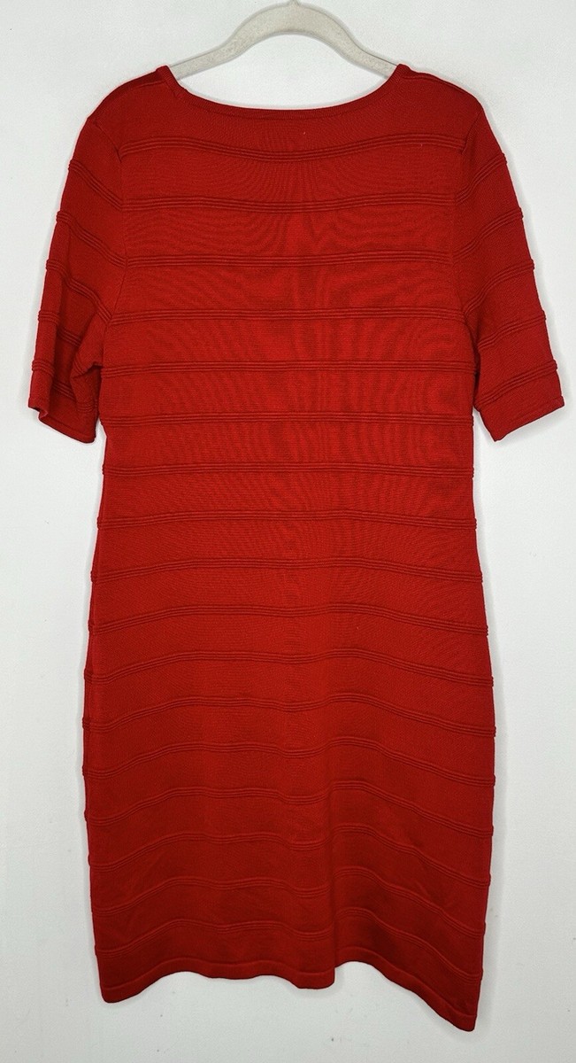calvin klein red sweater dress Calvin Klein Wool Blend Red Sweater Dress Size SP