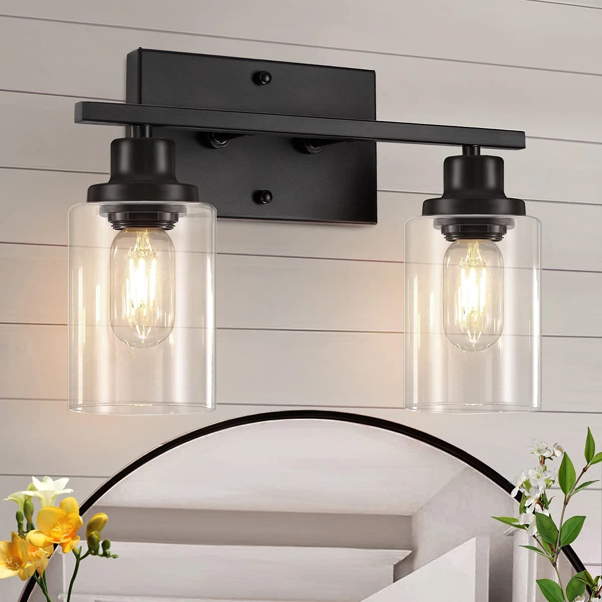 Black Bathroom Vanity Light Fixtures 2 Lights Bathroom Light Fixtures over Mirr