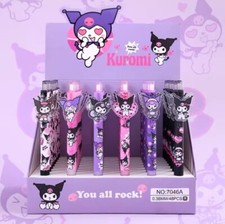 Kuromi Acrylic Charm Gel Pen set of 6 , Black Ink 0.5mm 6pcs