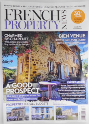 Französisches Immobilien Nachrichtenmagazin Mai/Juni 2025 Charmed by Charente + Hochzeitslocations