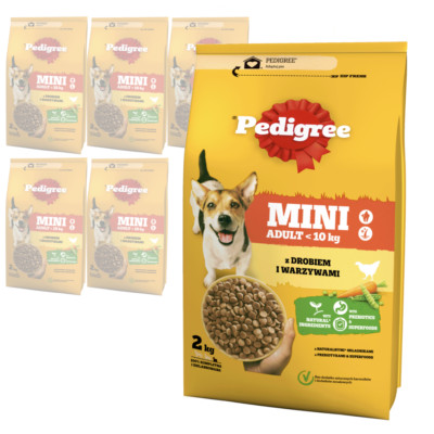 PEDIGREE Adult Mini 6x2kg Mit Geflügel und Gemüse Trockenfutter kleine Hunde