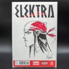Elektra Sketch Cover by Eddie Nunez on Blank Signed w/Coa