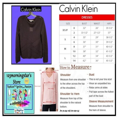 Calvin Klein NEW Geometric Crochet-Mesh Semi-Sheer Sweater Top M - Picture 12 of 12