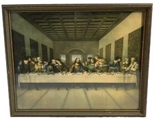 Impresión enmarcada vintage de “La Última Cena” de Leonardo Da Vinci (12”x15”)