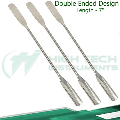3 PCS Stainless Steel Micro Spoon Scoop Spatula for Lab Powder Measuring - 7''