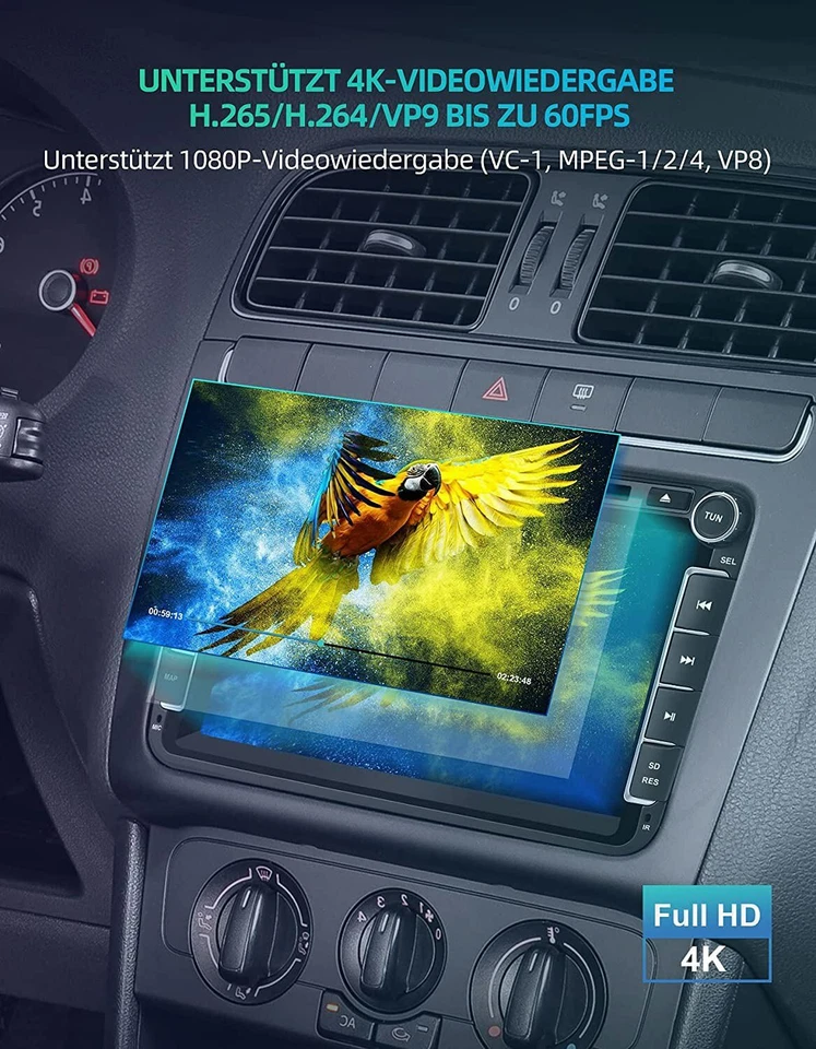 Für VW Passat Golf 5/6 Polo Tiguan Eos Seat Autoradio GPS Android 14 CD/DVD DAB+ - Bild 4 von 4