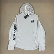 Under Armour Hoodie Youth Extra Large Off White Project Rock Pullover Mens NWT