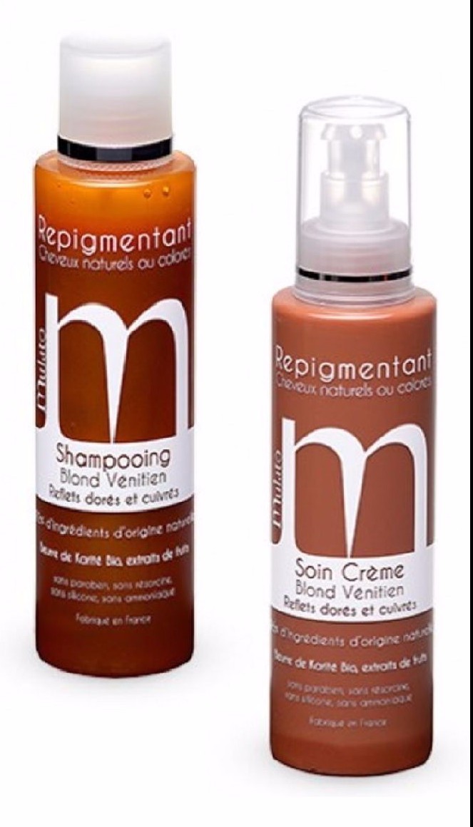 Shampooing & soin repigmentant Mulato anti-reflets ternes pour cheveux blond vénitien