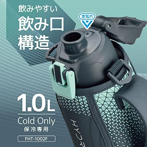 Thermos FHT-1002F NVMT Vacuum Insulated Sports Bottle  0.3 gal 1 L Navy Mint - Image 4 of 4