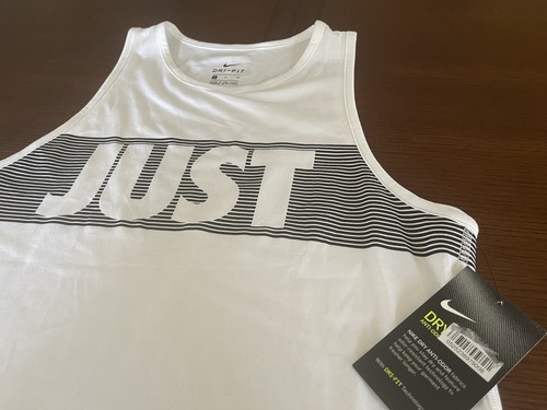 NWT Women's Nike Dri-FIT Just Do It White Tank Top Size Small - Picture 4 of 8