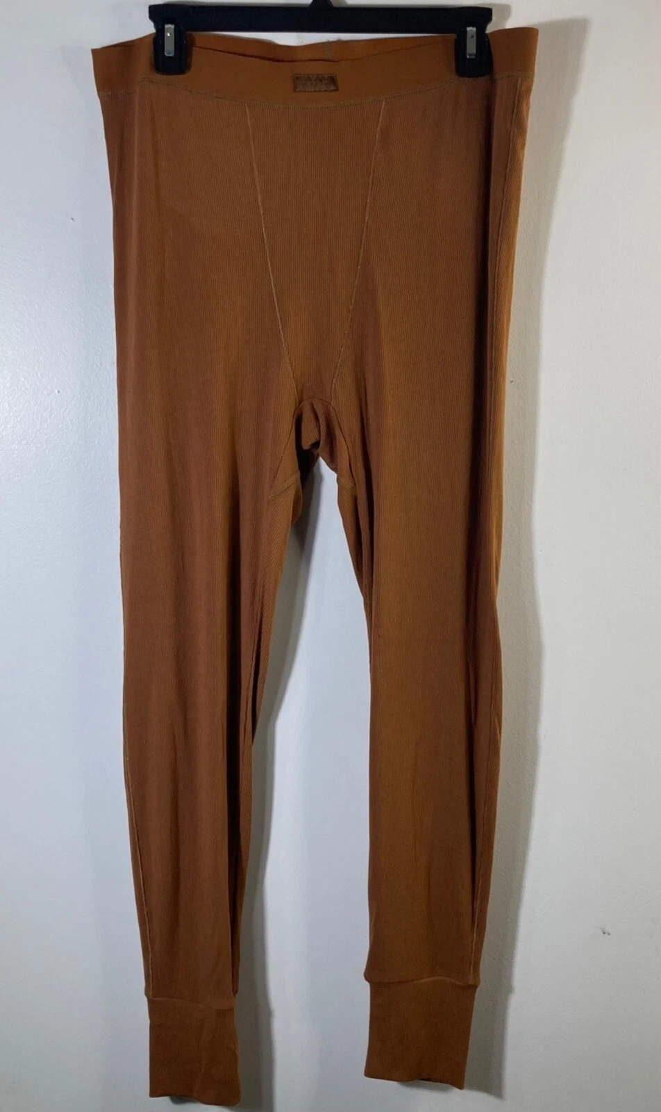Womens Skims Ribbed leggings Pants Base Layer Brown 3XL Modal Spandex
