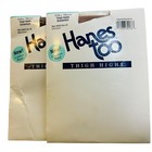 2 Hanes Too Thigh Highs Size CD Silky Sheer Sandalfoot #0A233 Comfort Band