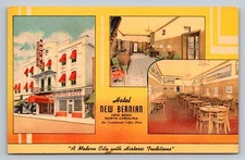 Postcard South Carolina New Bern Hotel New Bernian Coffee Shop Linen  G618