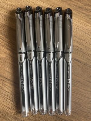 Pilot V5 GRIP Hi-Tecpoint Reine Flüssigtinte 0,5 mm R/Kugelschreiber, Schwarz BXGPN-V5 (6 STIFTE