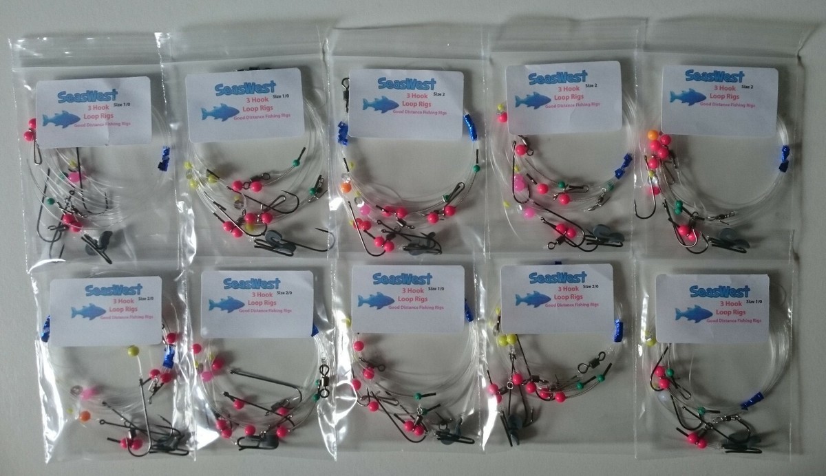 HOOK Loop Rigs (Portsmouth rig) with BREAKAWAY IMPS ** PACK OF 10 RIGS **