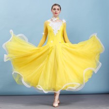 Latin Ballroom Dance Dress Modern Salsa Waltz Standard Long Dress N099 6 Colors