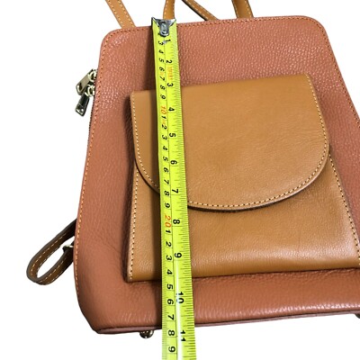 Divina Firenze Italian Leather Pebbled Backpack s-l400.jpg main image 3