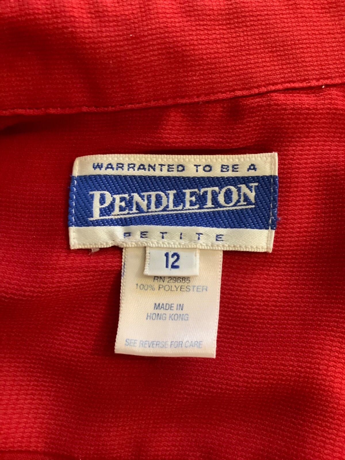 Vintage Pendleton Button Up Blouse Cranberry Long… - image 5