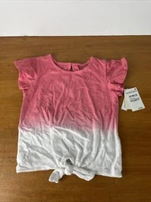 New Tucker + Tate Girl's Front Knot Eyelet Top Shirt Pink Strawberry Size 5
