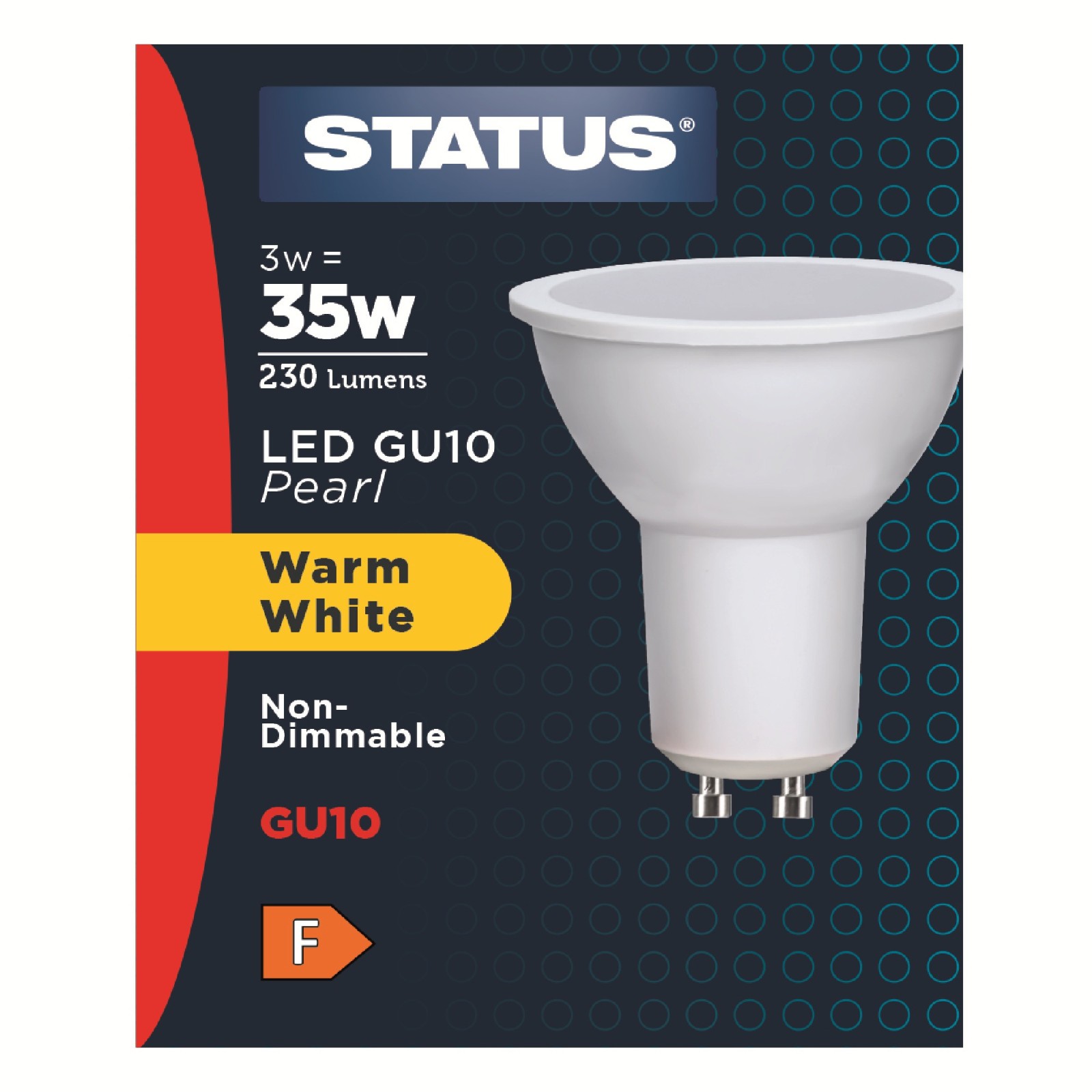 Status 3w (=35w) GU10 Reflector Light Bulb WARM WHITE