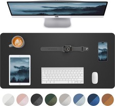 Leather Desk Pad Blotter,Mouse Pad,Office Desk Mat, Non-Slip PU Leather Desk