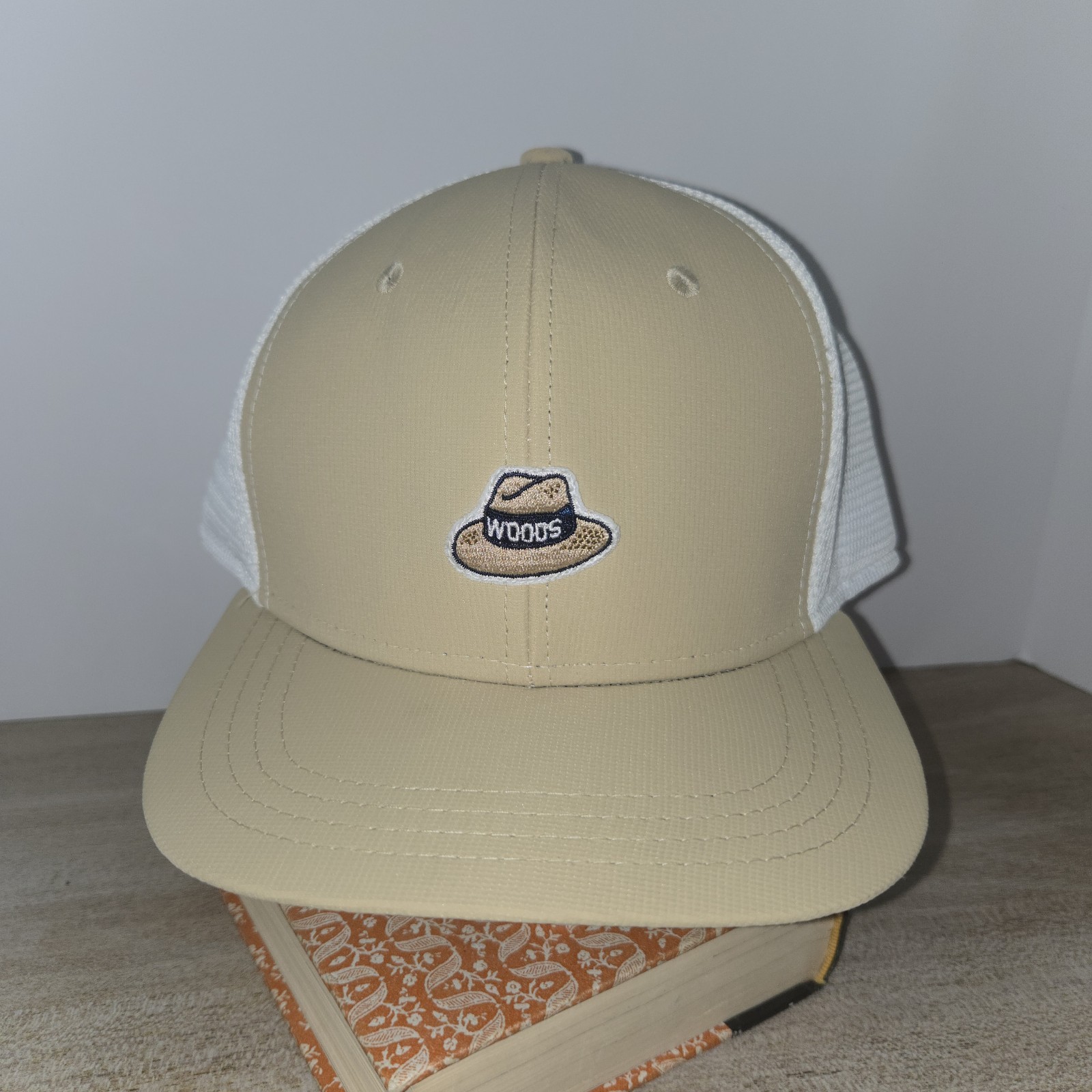 Co Trucker Tan Woods Flat Bill Cap Mesh Adjustable Adult Golfing
