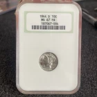 1944-D (MS67FB) Mercury Dime 10C NGC - Superb Gem Full Bands