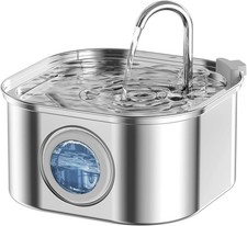 3.2L Stainless Steel Pet Cat Dog Water Fountain Automatic Drinking Filtered Bowl