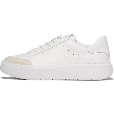 FitFlop RTG Leather Sneaker Womens Ladies White Trainers Shoes