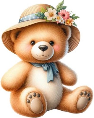 Sommer bunter Teddybär Wandbild Schlafzimmer Laptop Vinyl Aufkleber Abziehbild 6 Größen