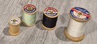 Lot Of 4 Vintage Clark's And Coats & Clark's Wooden Spools Various Sizes — photo 1
