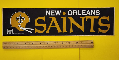 Vintage 1970s New Orleans Saints Helmet Bumper Sticker Rare