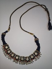 Traditional Indian Black Beaded Choker Necklace - Ethnic Fashion Jewelry - Used