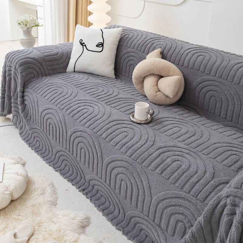 Funda de sofá gruesa de felpa antideslizante suave acolchada protector de sofá para todas las estaciones Foto 2 de 4