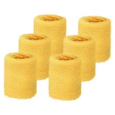 Wrist Sweatbands Sports Wristbands, 6 Pack 2.56" Yellow