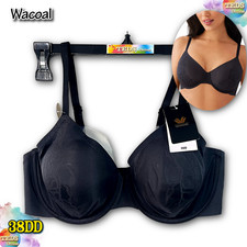NWT Wacoal Women's 38DD Confidence Boost Seamless Underwire Bra 855380 Black