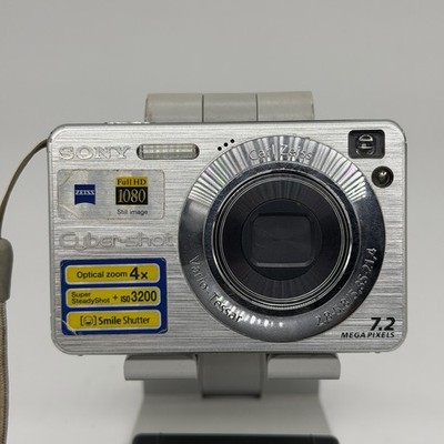 Sony Cyber-shot DSC-W120 7.2MP Digital Camera Silver Tested Battery