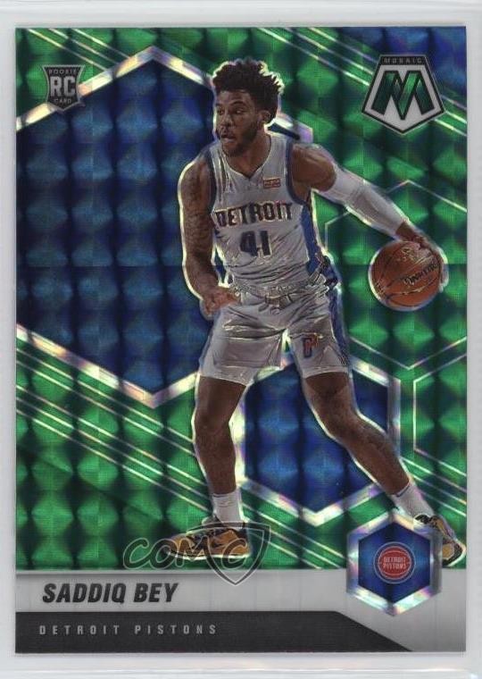 2020-21 Panini Mosaic Rookie Green Mosaic Prizm Saddiq Bey #209 Rookie RC 1cx3